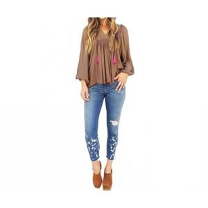 NEW BLUE BOHEME dahlia top in chocolate